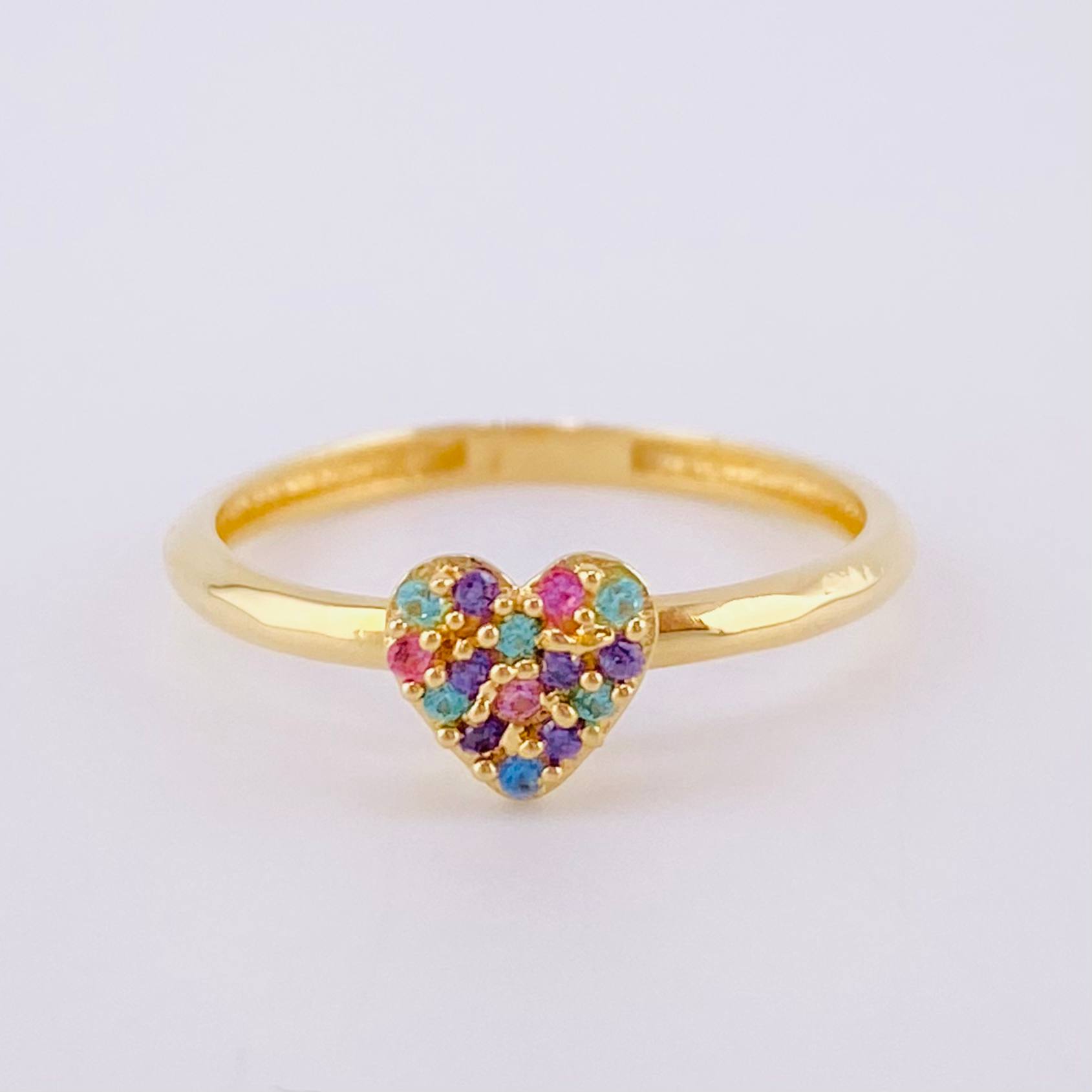 Dense Heart Ring 1.45 g / T4 3/4 18K Yellow Gold