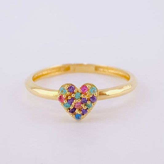 Dense Heart Ring 1.45 g / T4 3/4 18K Yellow Gold