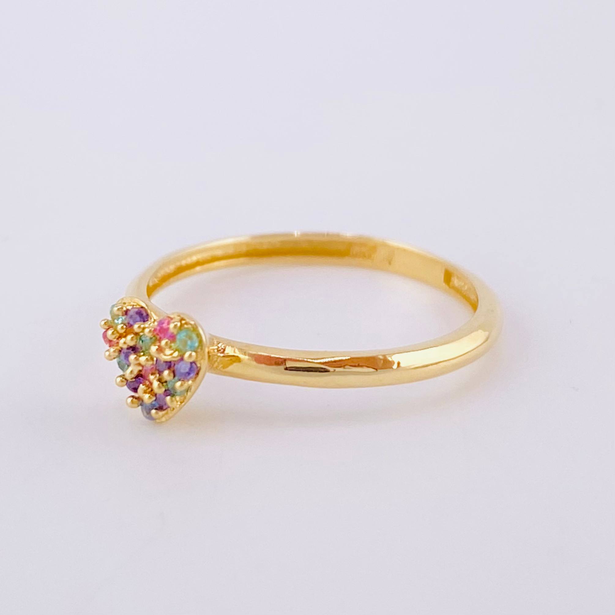 Anillo Corazon Tupido 1.6 g / T5 3/4 Oro Amarillo 18K