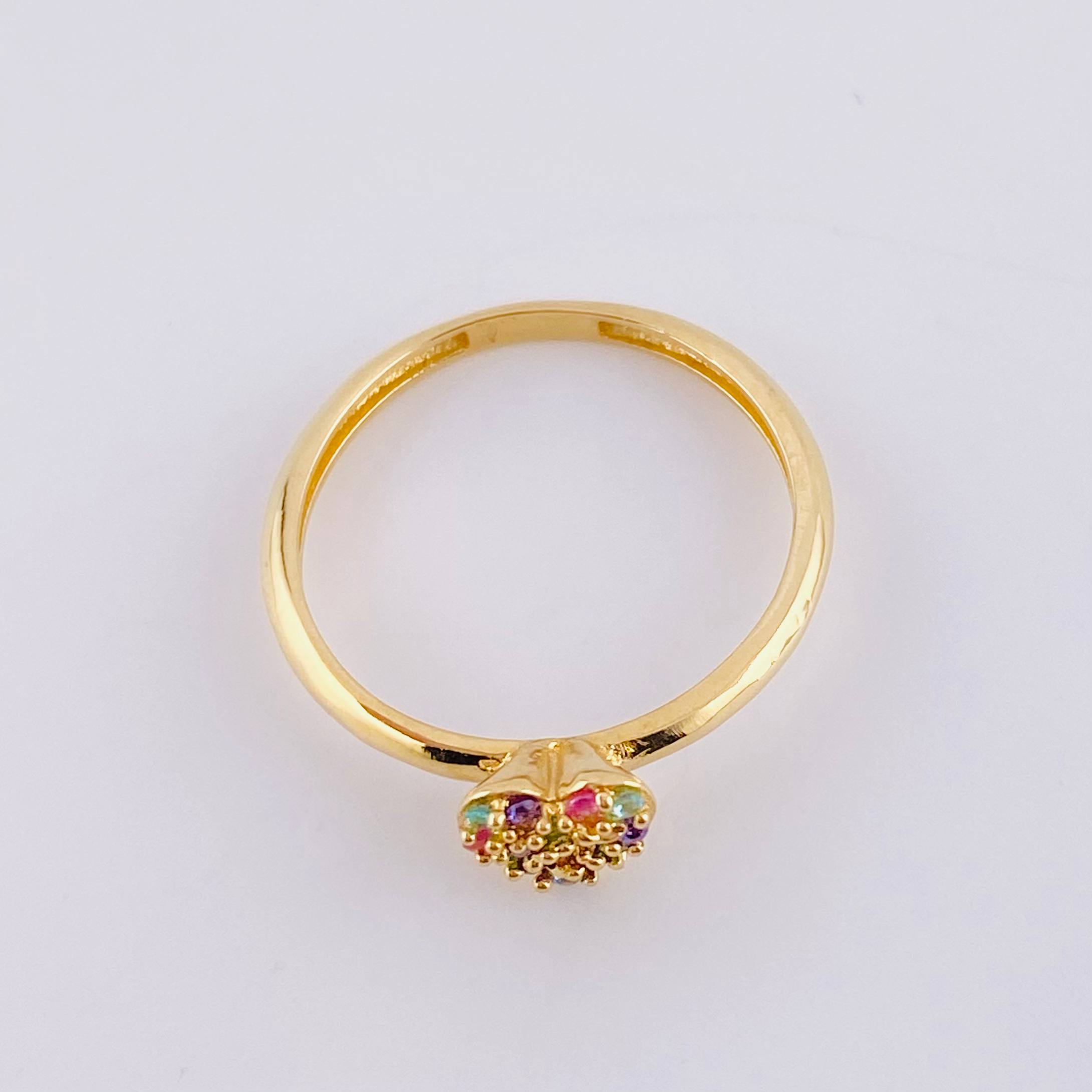 Anillo Corazon Tupido 1.6 g / T5 3/4 Oro Amarillo 18K
