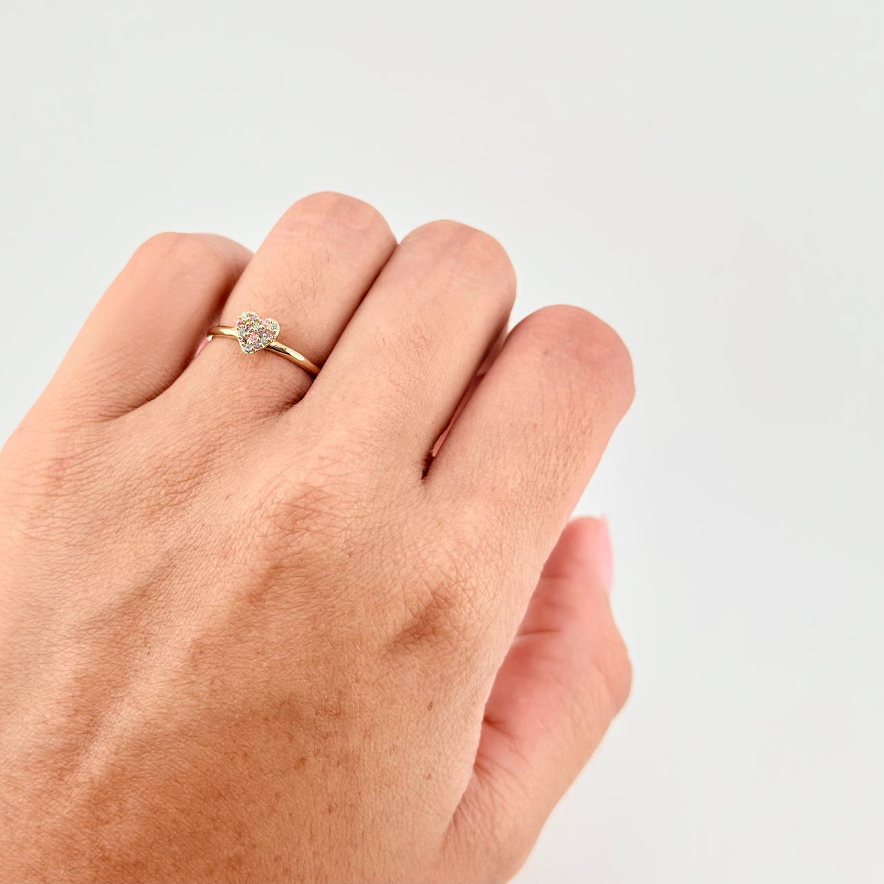 Anillo Corazon Tupido 1.6 g / T5 3/4 Oro Amarillo 18K
