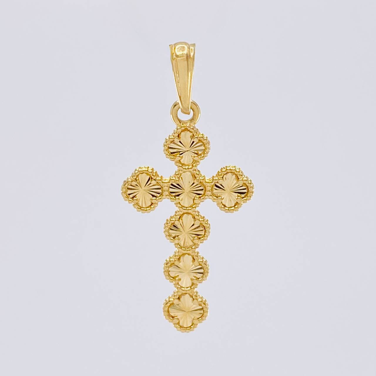 Dije Cruz Trebol 2.6 g / 1 1/2 in Oro Amarillo 18K