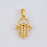 Pendant Hand of Fatima 1.35 g / 1 in Yellow Gold 18K