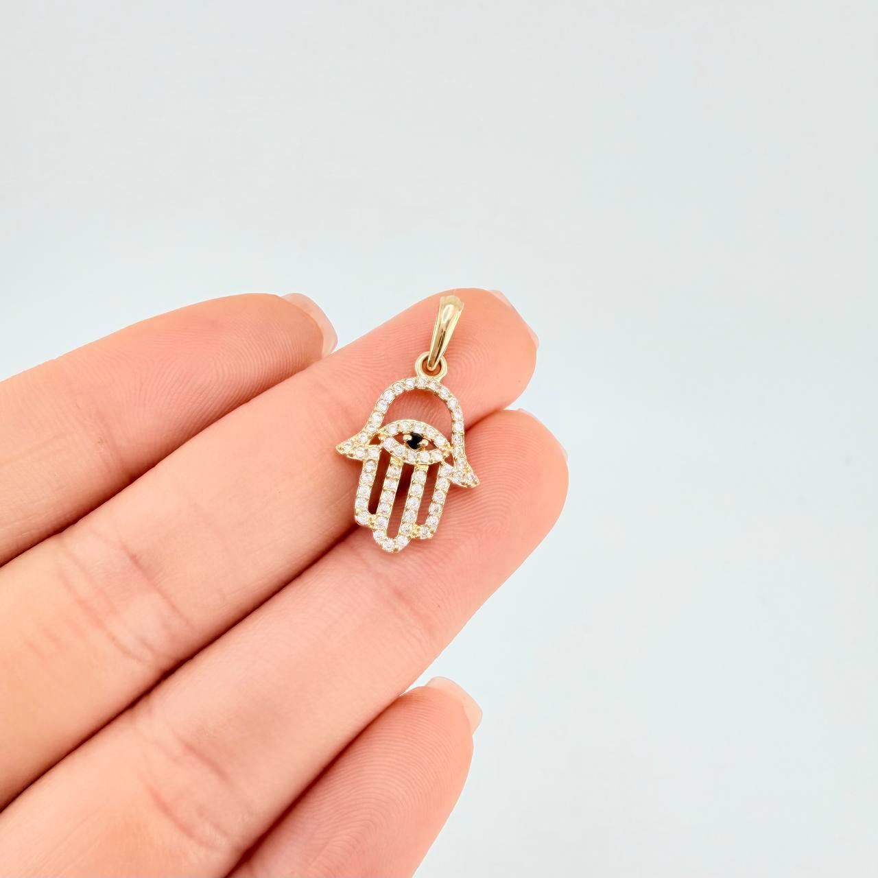 Pendant Hand of Fatima 1.35 g / 1 in Yellow Gold 18K