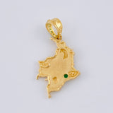 Dije Mapa De Colombia 2.35 g / 1 1/4 in Dos Oros Amarillo Blanco 18K