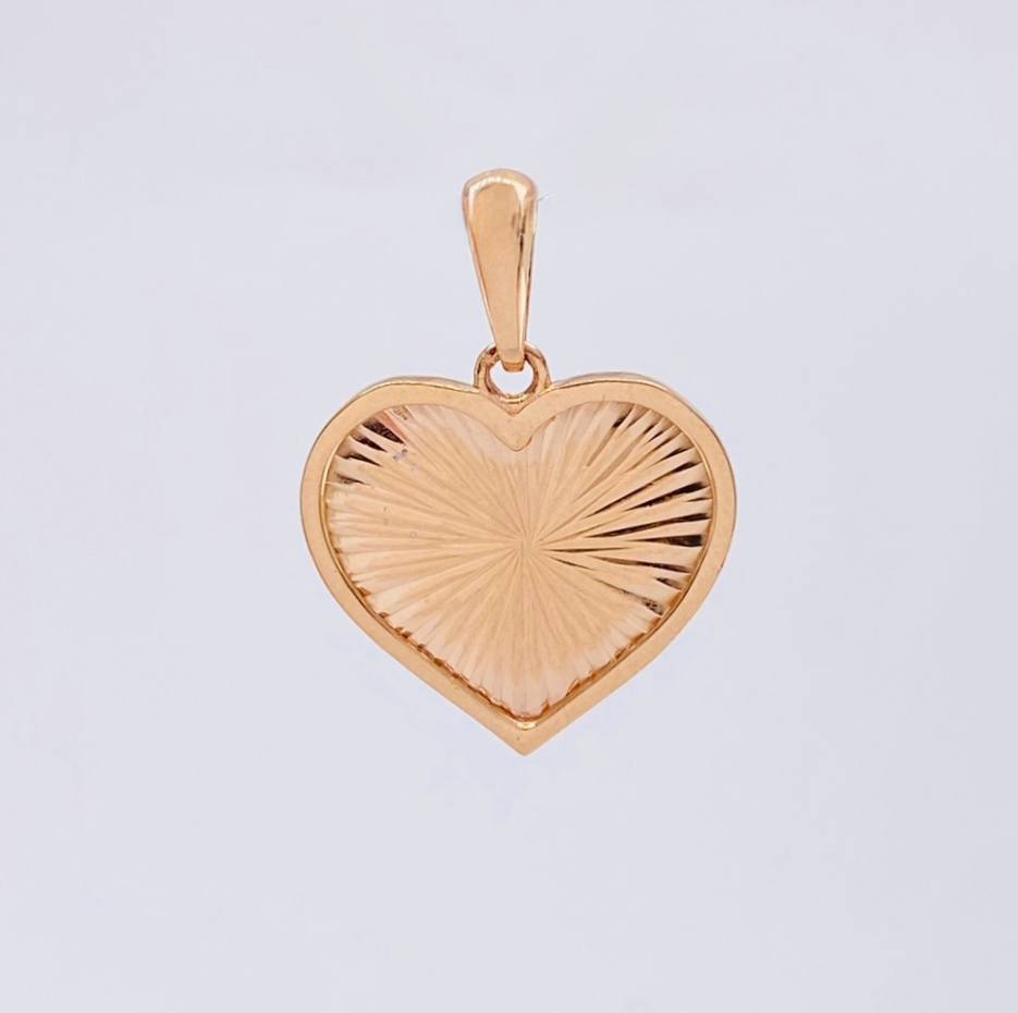 Dije Corazón Interior Diamantado 2.4 g / 1 in Oro Rosa 18K
