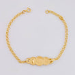 Bracelet Baby Classic Link Cloud Plate Bordered Foot 1.3 g / 2.3 mm Yellow Gold 18K