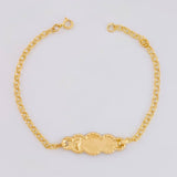 Bracelet Baby Classic Link Cloud Plate Bordered Foot 1.3 g / 2.3 mm Yellow Gold 18K