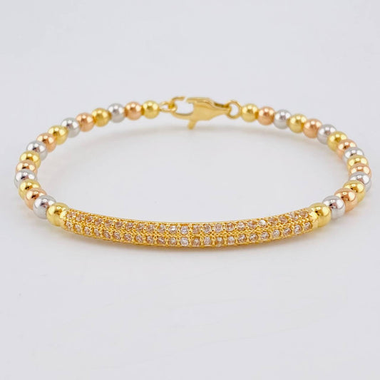 Pulso Aro Riel Tupido 10 g / 7 in / 4 mm Tres Oros 18K