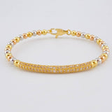 Bracelet Hoop Rail Dense 10 g / 7 in / 4 mm Three Golds 18K