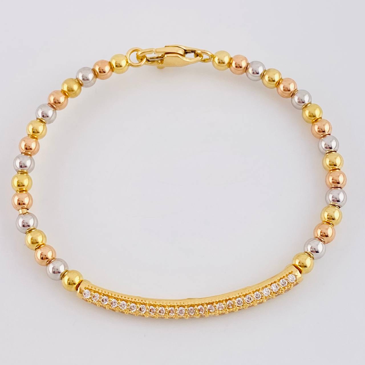 Bracelet Hoop Rail Dense 10 g / 7 in / 4 mm Three Golds 18K