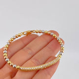Bracelet Hoop Rail Dense 10 g / 7 in / 4 mm Three Golds 18K