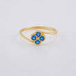 Anillo Trebol Linea Invertida 1.15 g / T5 3/4 Oro Amarillo 18K
