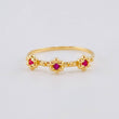 Anillo Trío Flores 1.6 g / T8 Oro Amarillo 18K