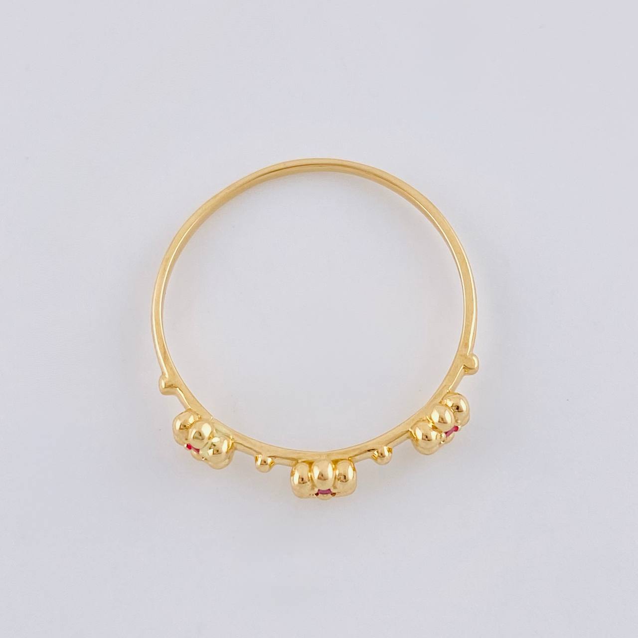 Anillo Trío Flores 1.6 g / T8 Oro Amarillo 18K