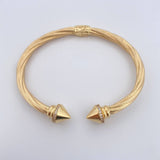 Bracelet Entochardo Ring Tips 12.7gr / 16.8cm / 4.7mm White Zircons Yellow Gold +4 18K $