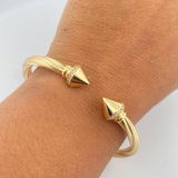 Bracelet Entochardo Ring Tips 12.7gr / 16.8cm / 4.7mm White Zircons Yellow Gold +4 18K $