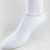 Tobillera GC 2.45gr / 9 3/4 in / 3.2mm Oro Amarillo 18K *