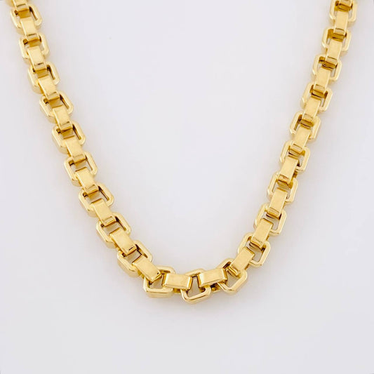 Cadena Veneciana Cuadrada 17.7g / 24 in / 4.5mm Oro Amarillo 18K