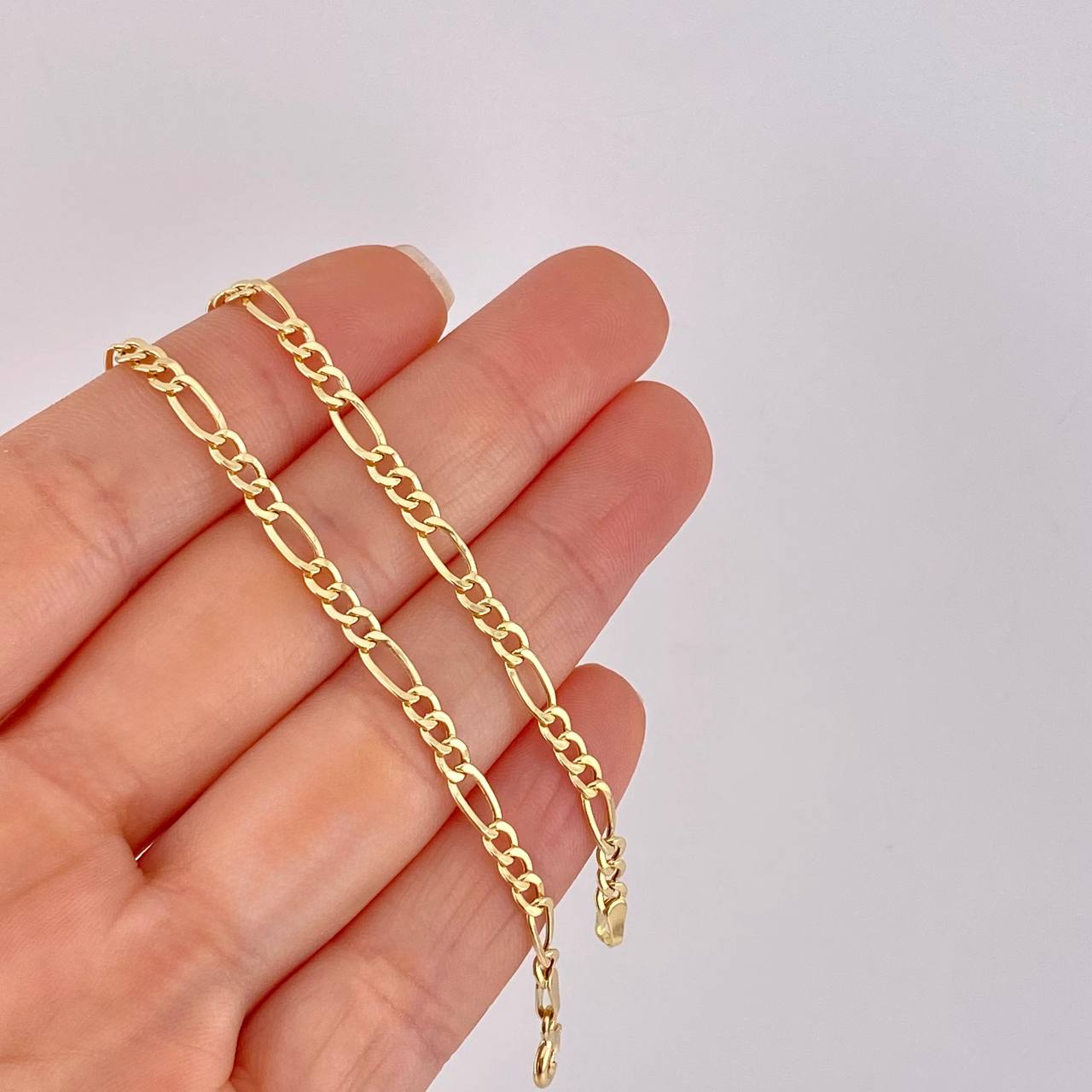Cadena Figaro 3.6g / 20 in / 3.5mm Oro Amarillo 18K