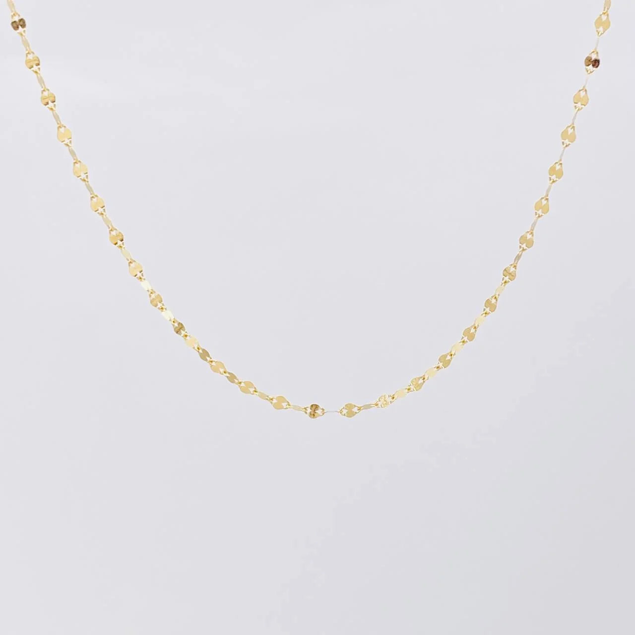 Mirror Flower Chain 0.8g / 18 in / 1.5mm Yellow Gold 18K