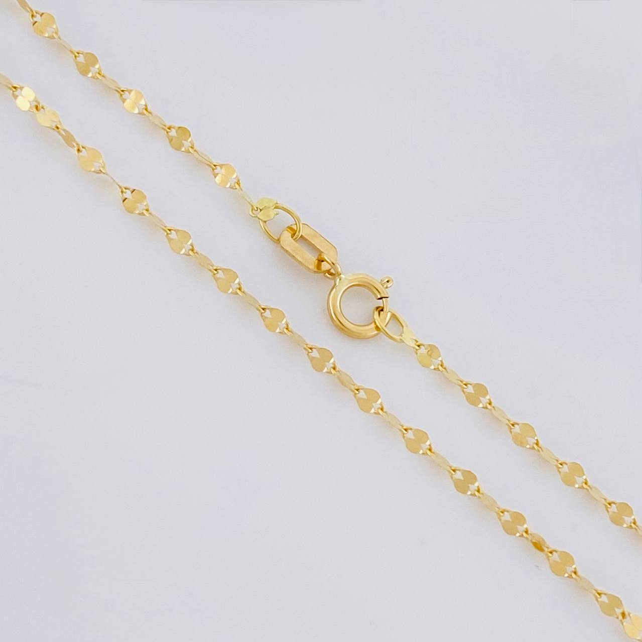 Cadena Flor Espejo 0.85g / 45cm / 1.8mm Oro Amarillo 18K