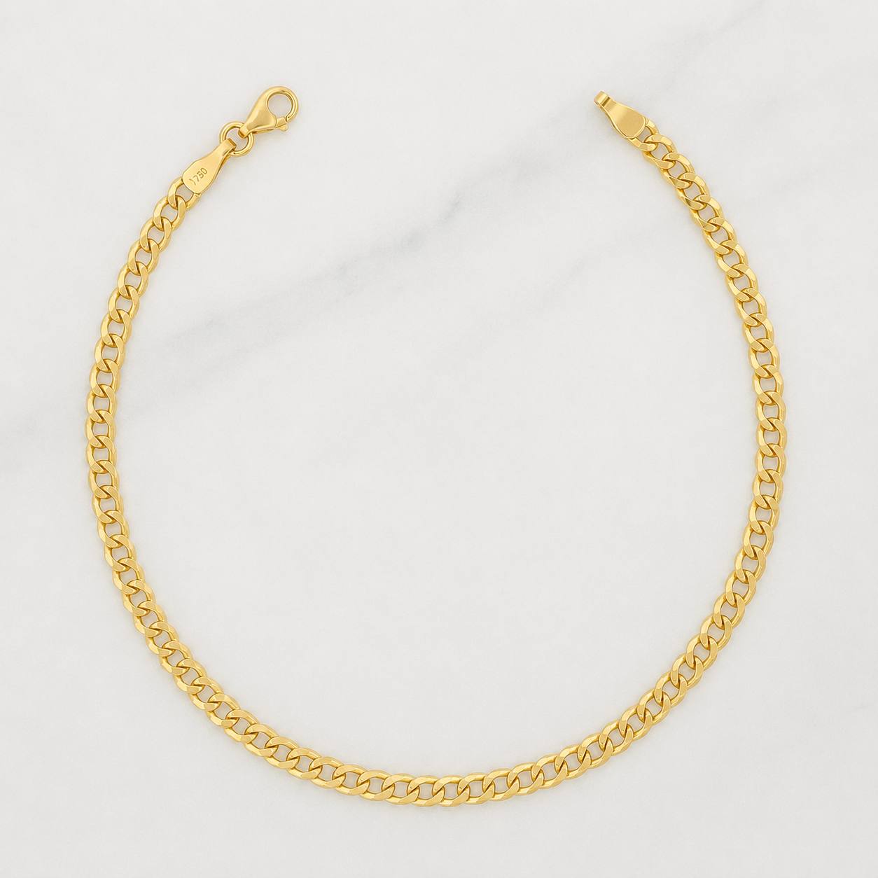 Pulso Cubano 2.5g / 7 3/4 in / 3.2mm Oro Amarillo 18K