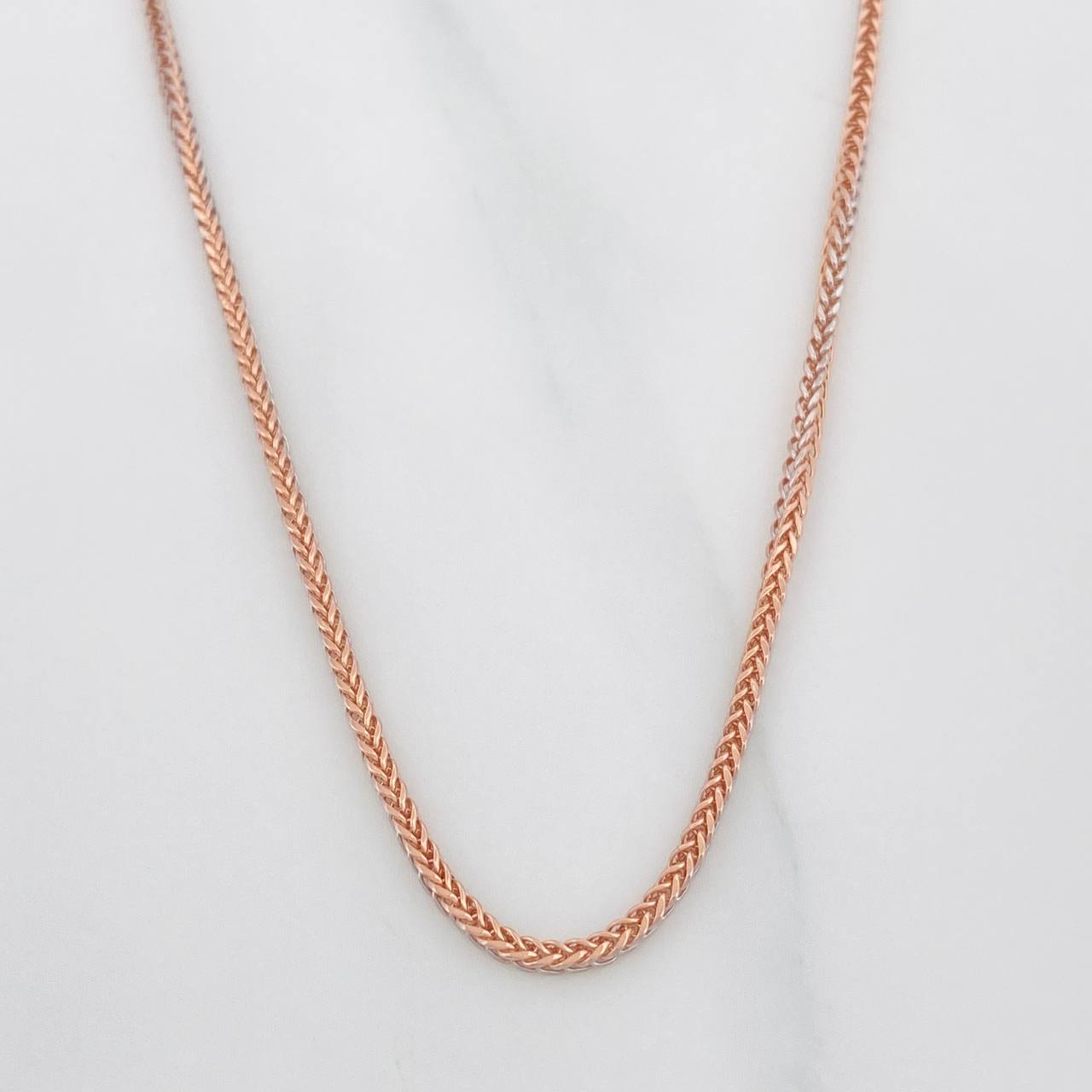 Franco Chain 3.1g / 20 in / 1.4mm Two-Tone White and Rose Gold 18K