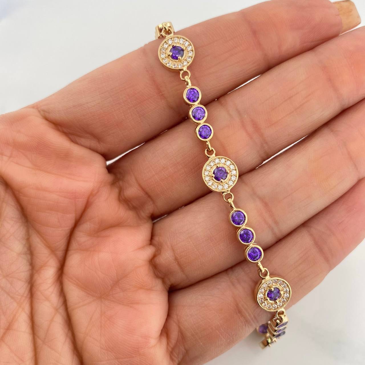 Bracelet Halo Tennis 10.6g / 7 1/2 in / 4.14mm Yellow Gold 18K
