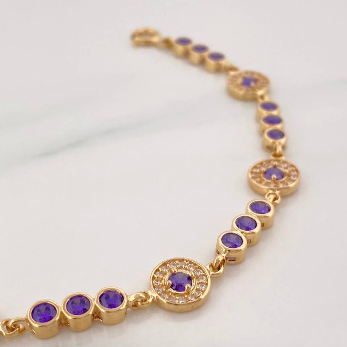 Bracelet Halo Tennis 10.6g / 7 1/2 in / 4.14mm Yellow Gold 18K