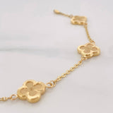Pulso Aro Seguido Trebol 3.35g / 7 1/2 in / 1.4mm Oro Amarillo 18K
