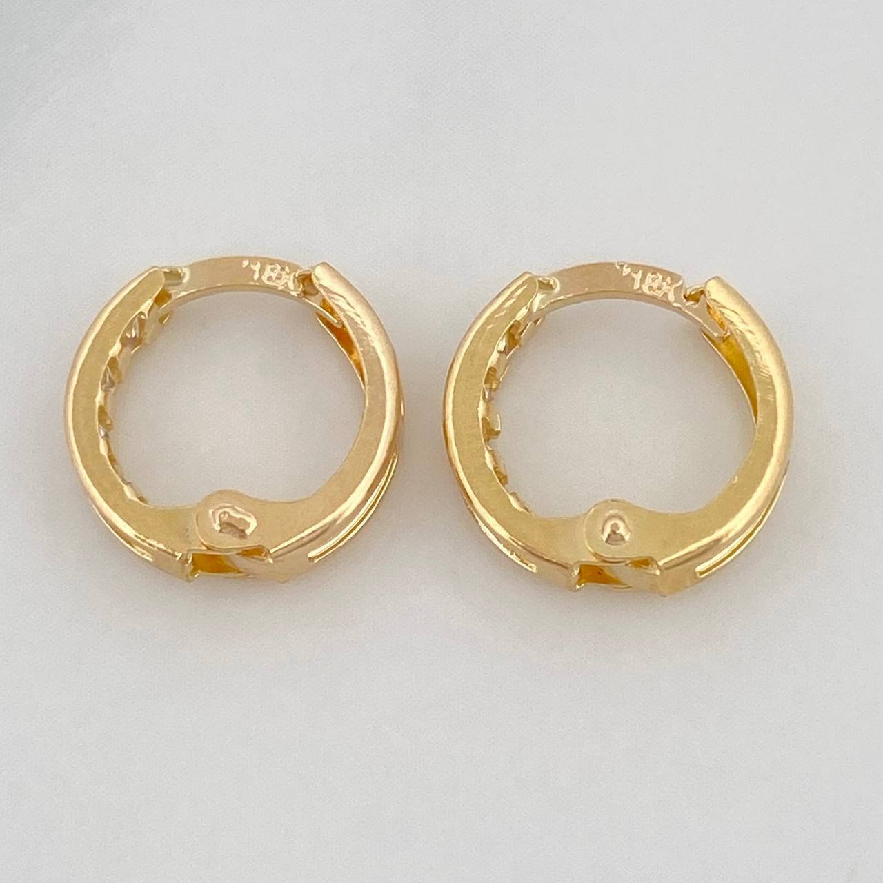 Candongas Carril 1.15g / 1/2 in Oro Amarillo 18K