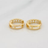 Candongas Carril 1.15g / 1/2 in Oro Amarillo 18K