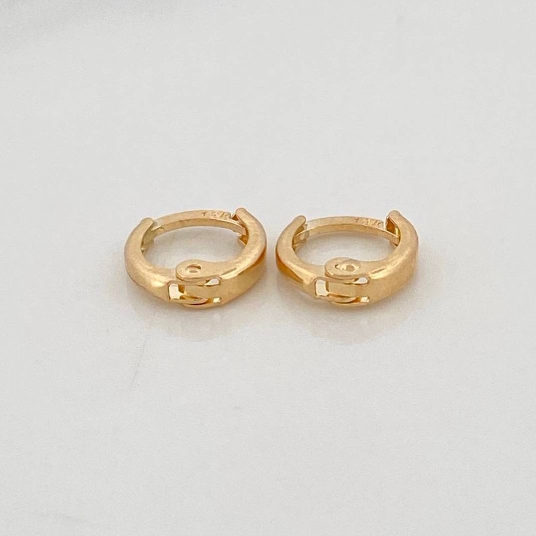 Candongas Carril Lisas 0.65g / 1/4 in Oro Amarillo 18K