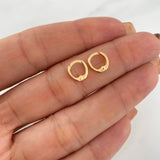 Candongas Carril Lisas 0.65g / 1/4 in Oro Amarillo 18K