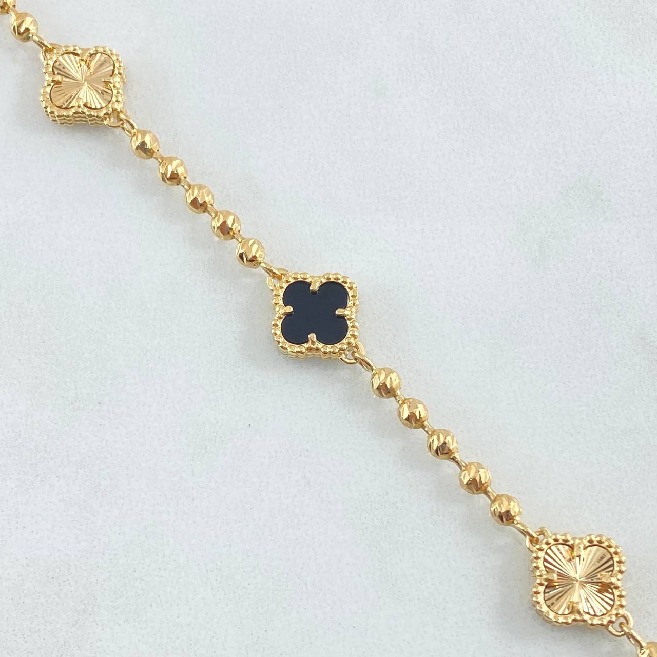 Bracelet Trebol 11.25gr / 23cm / 3mm Edge Diamond Cut Yellow Gold 18K