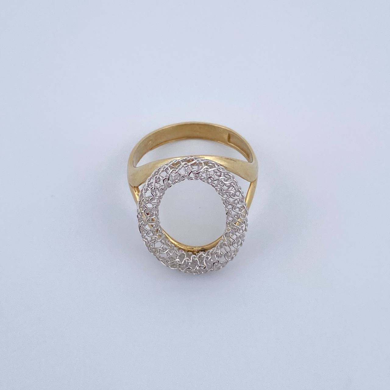 Oval Ring 3.7gr / T7 / Two Yellow White Gold +3 18K &