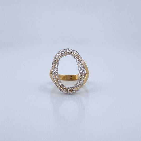 Oval Ring 3.5gr / T7 / Two Yellow White Gold +3 18K &