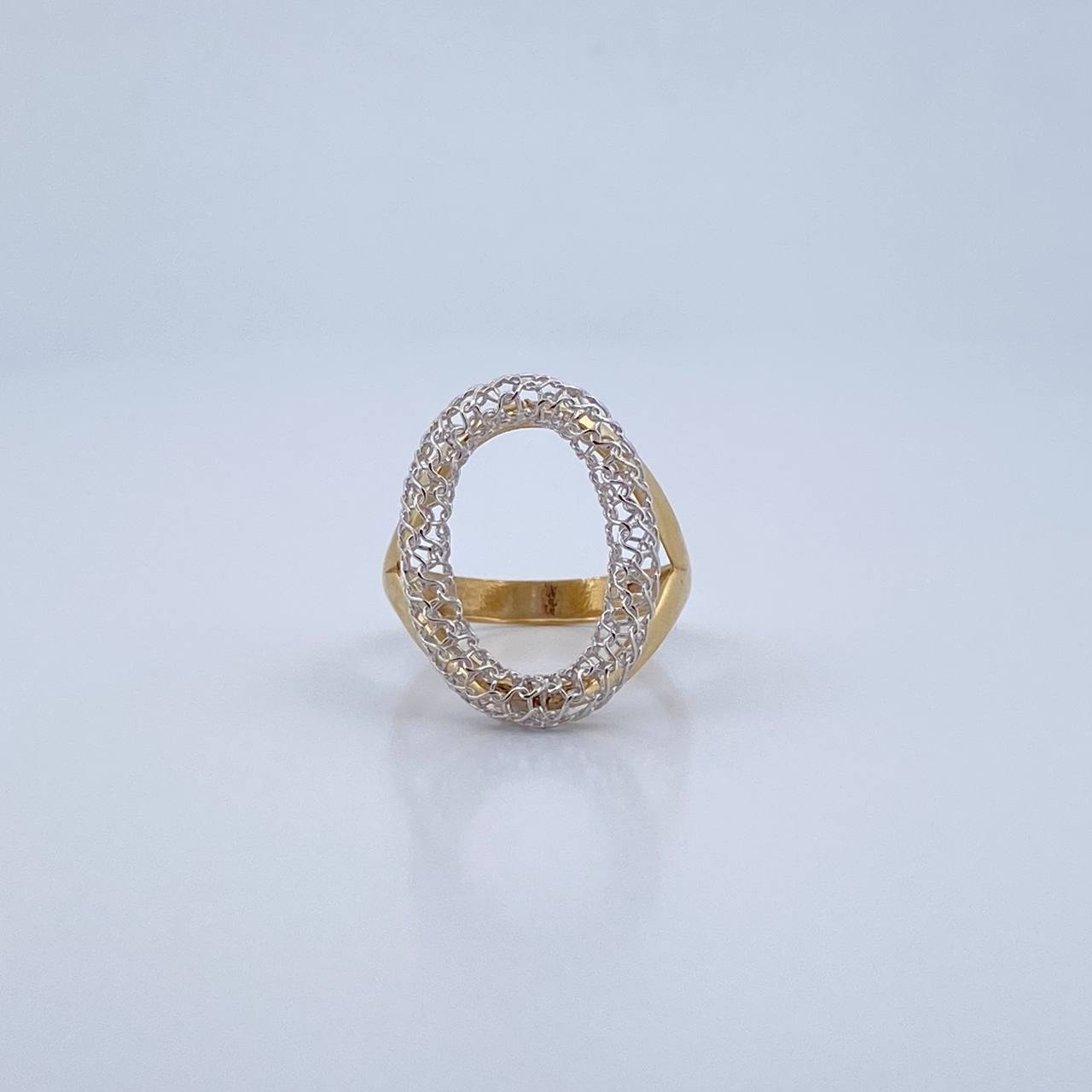 Oval Ring 3.7gr / T7 / Two Yellow White Gold +3 18K &