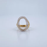 Oval Ring 3.7gr / T7 / Two Yellow White Gold +3 18K &
