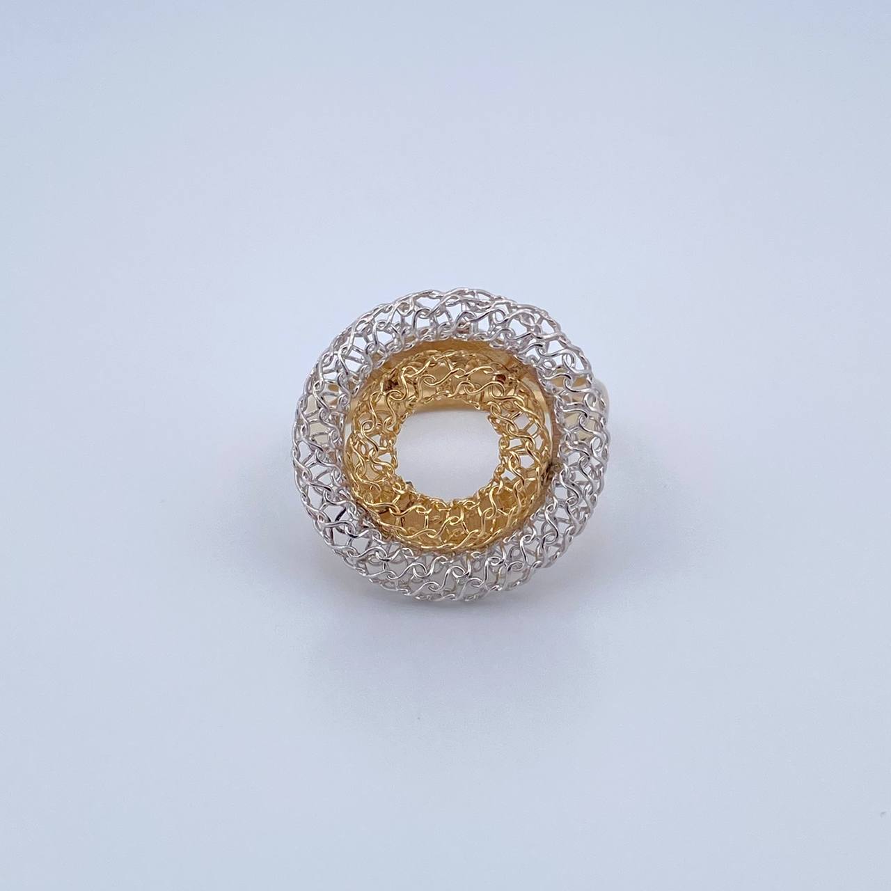 Ring Hoops 4.65gr / T6 3/4 / Two Yellow White Gold +3 18K &