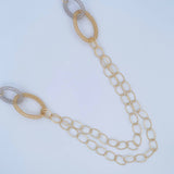 Cadena Aros 15.15gr / 71.5cm / 6.6mm Dos Oros Amarillo Blanco +3 18K &