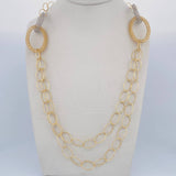 Cadena Aros 15.15gr / 71.5cm / 6.6mm Dos Oros Amarillo Blanco +3 18K &