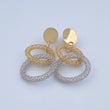 Topos Arete Aros Circulos 5.15gr / 4.7cm / Dos Oros Amarillo Blanco +4 18K &