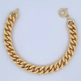 Pulso Cubano Rayado 15.4gr / 20.3cm / 10.4mm Oro Amarillo +3 18K &