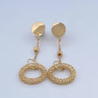 Stud Earrings Arete Aros Circulos 3.75gr / 5.5cm / 4mm Beads Diamond Cut Yellow Gold +4 18K &