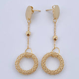 Stud Earrings Arete Aros Circulos 3.75gr / 5.5cm / 4mm Beads Diamond Cut Yellow Gold +4 18K &