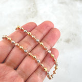 Military Chain 24.2gr / 62cm / 4mm Diamond Cut Three Golds 18K