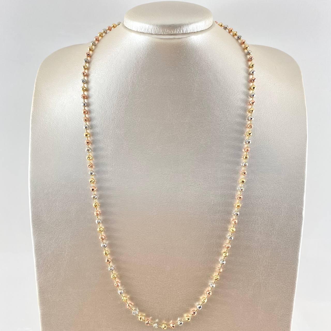 Military Chain 24.2gr / 62cm / 4mm Diamond Cut Three Golds 18K