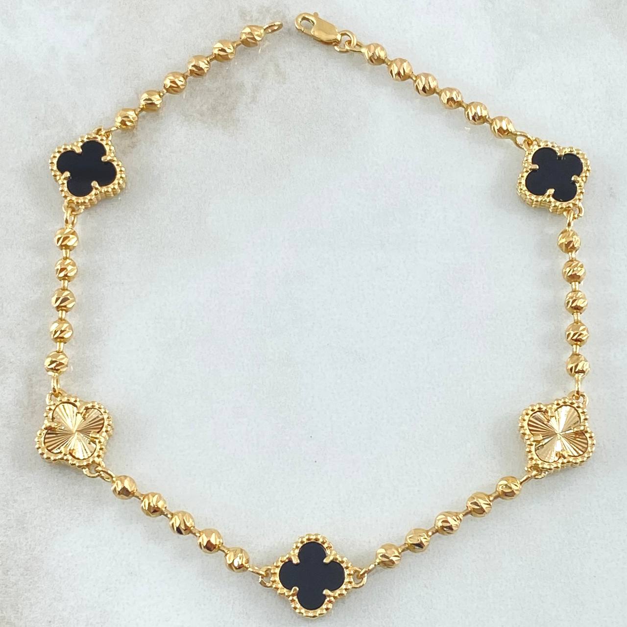 Bracelet Trebol 11.25gr / 23cm / 3mm Edge Diamond Cut Yellow Gold 18K